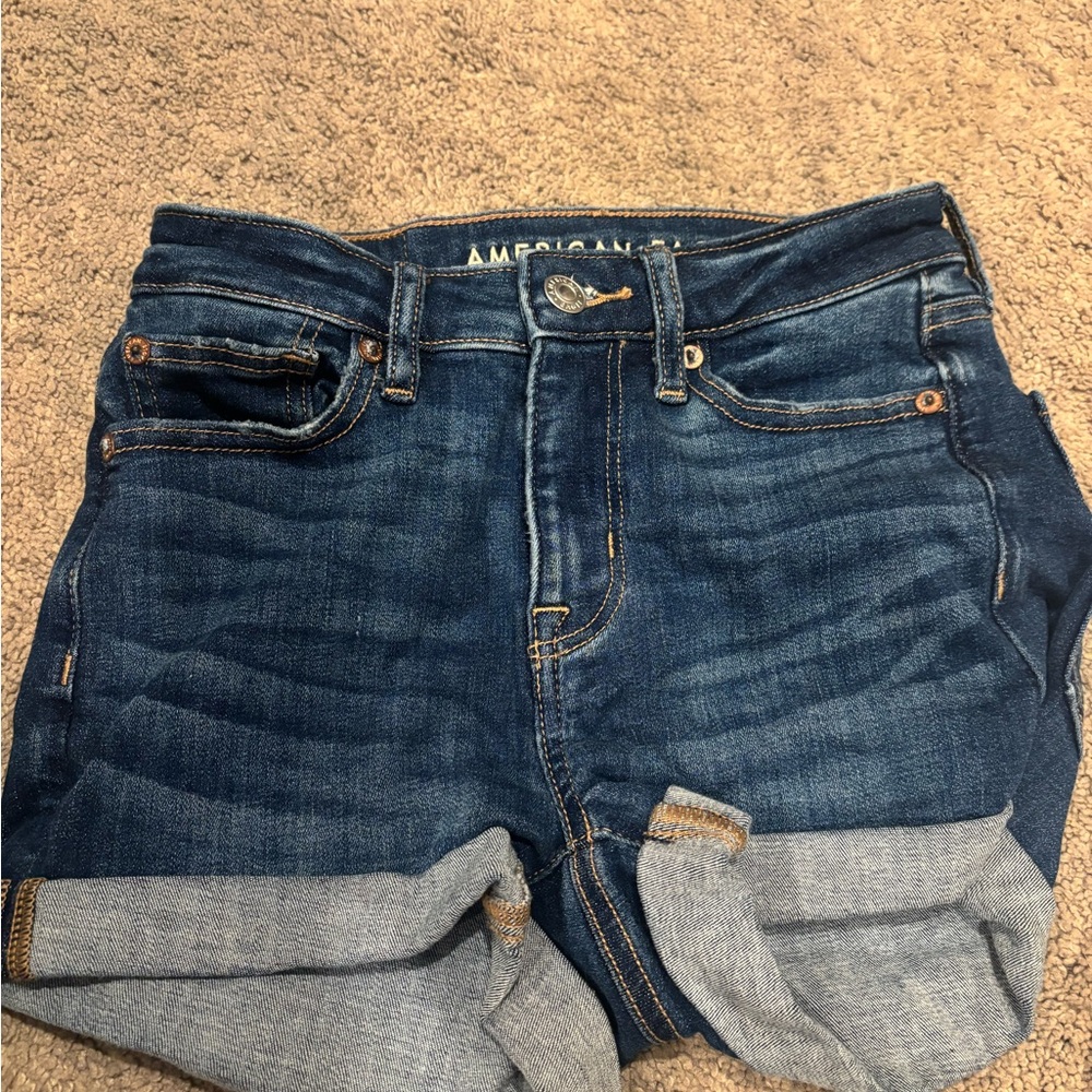 American Eagle Outfitters Women's High-Rise Shortie Denim Shorts